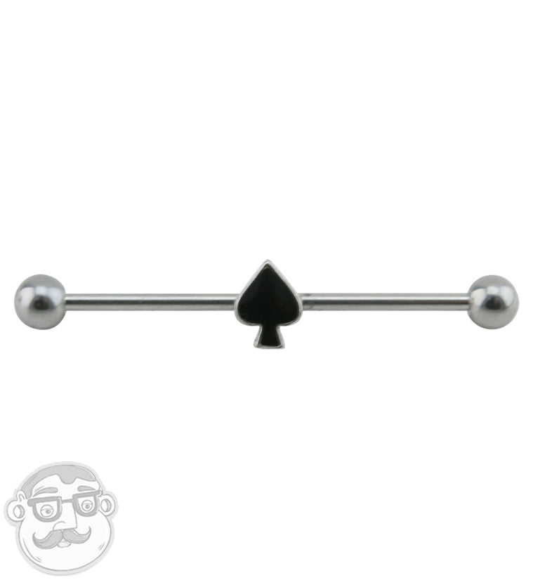 14G Black Spade Industrial Barbell