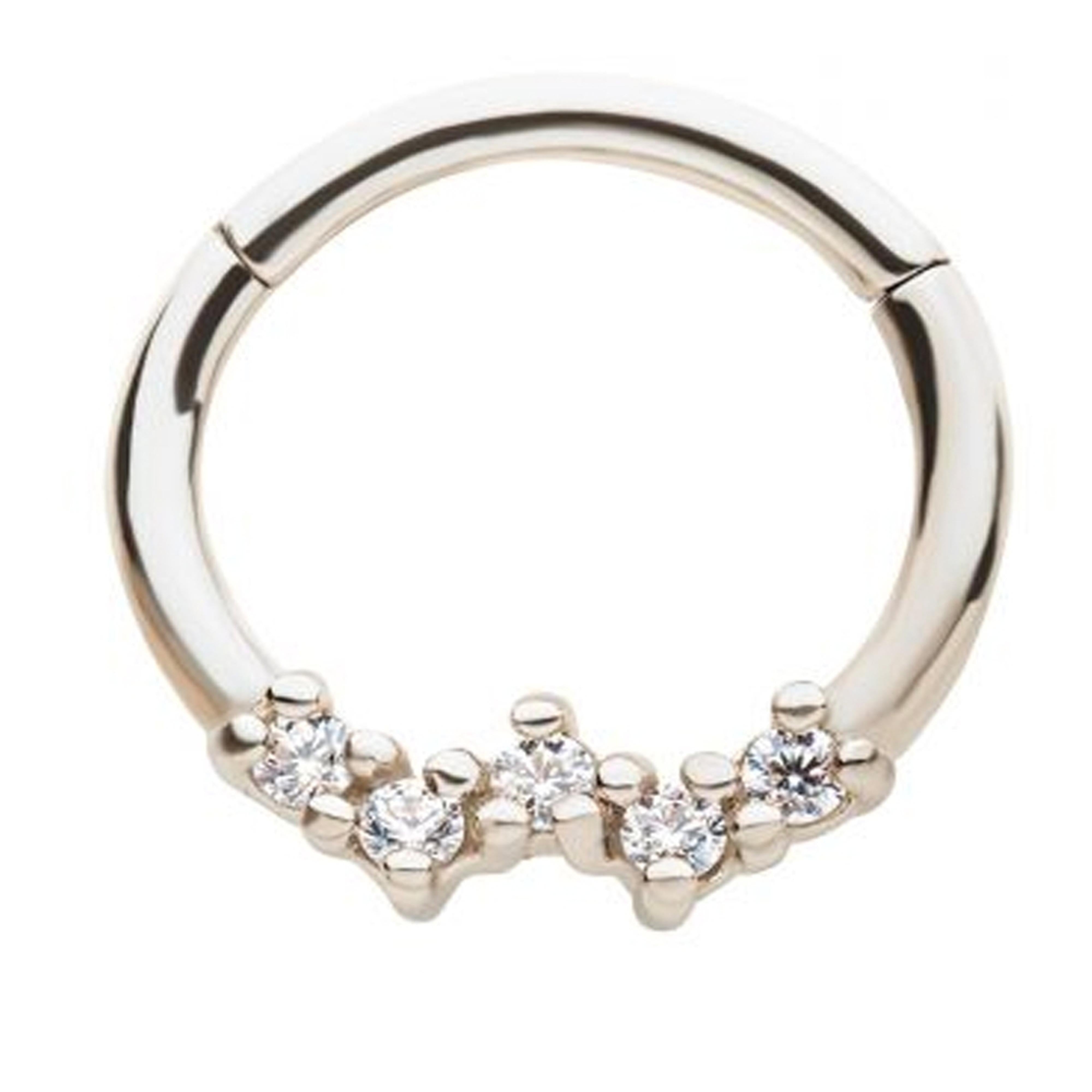 Spherule CZ Hinged Segment Ring