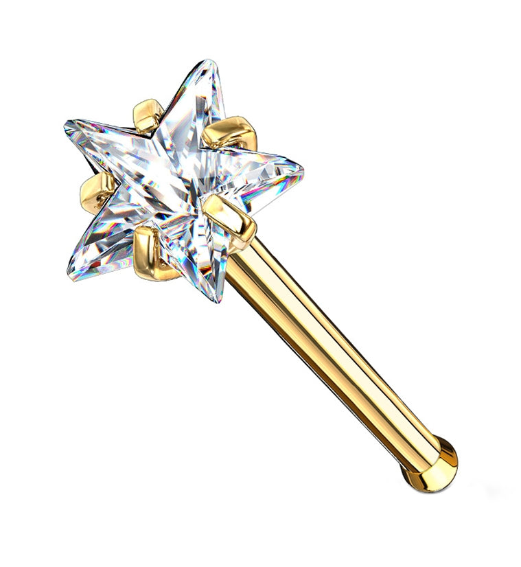 Star CZ Stainless Steel Nosebone
