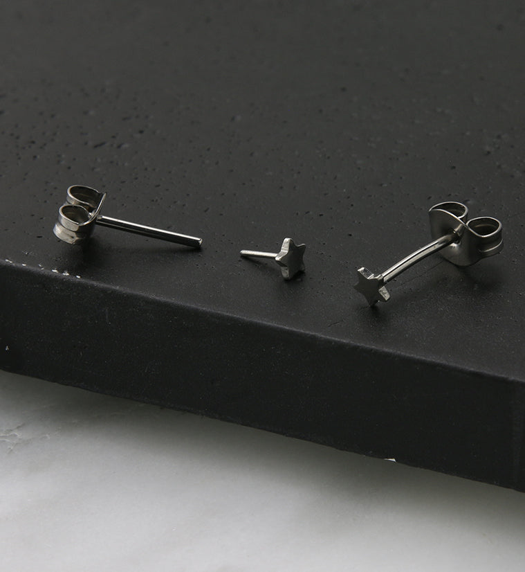 Star Titanium Threadless Earrings
