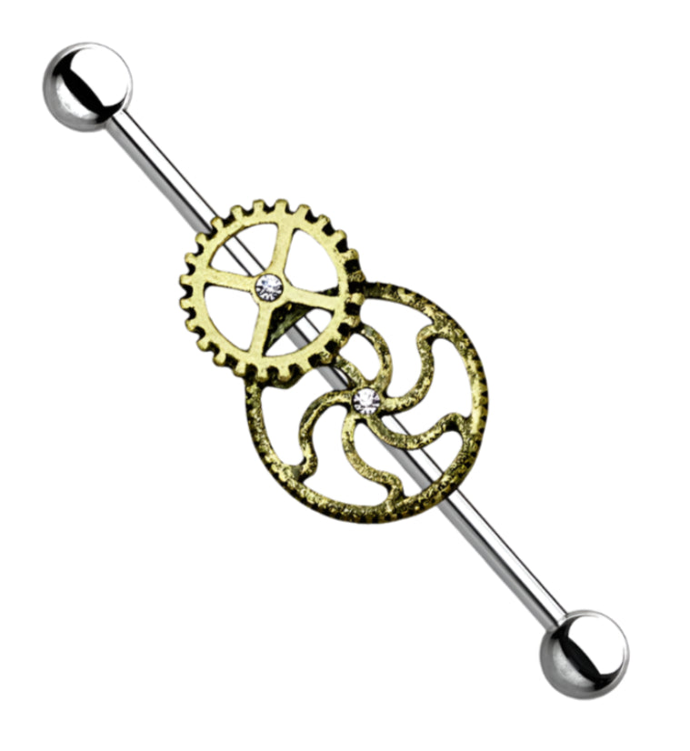 Steampunk Gear Industrial Barbell