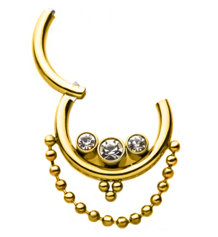 Gold PVD Sway Hinged Segment Ring