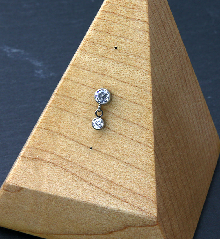Titanium Dangle Bezel CZ Threadless Top