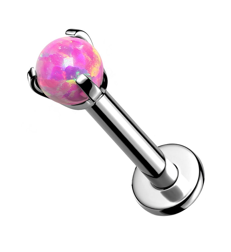 16G Blue Opalite Prong Ball Titanium Labret