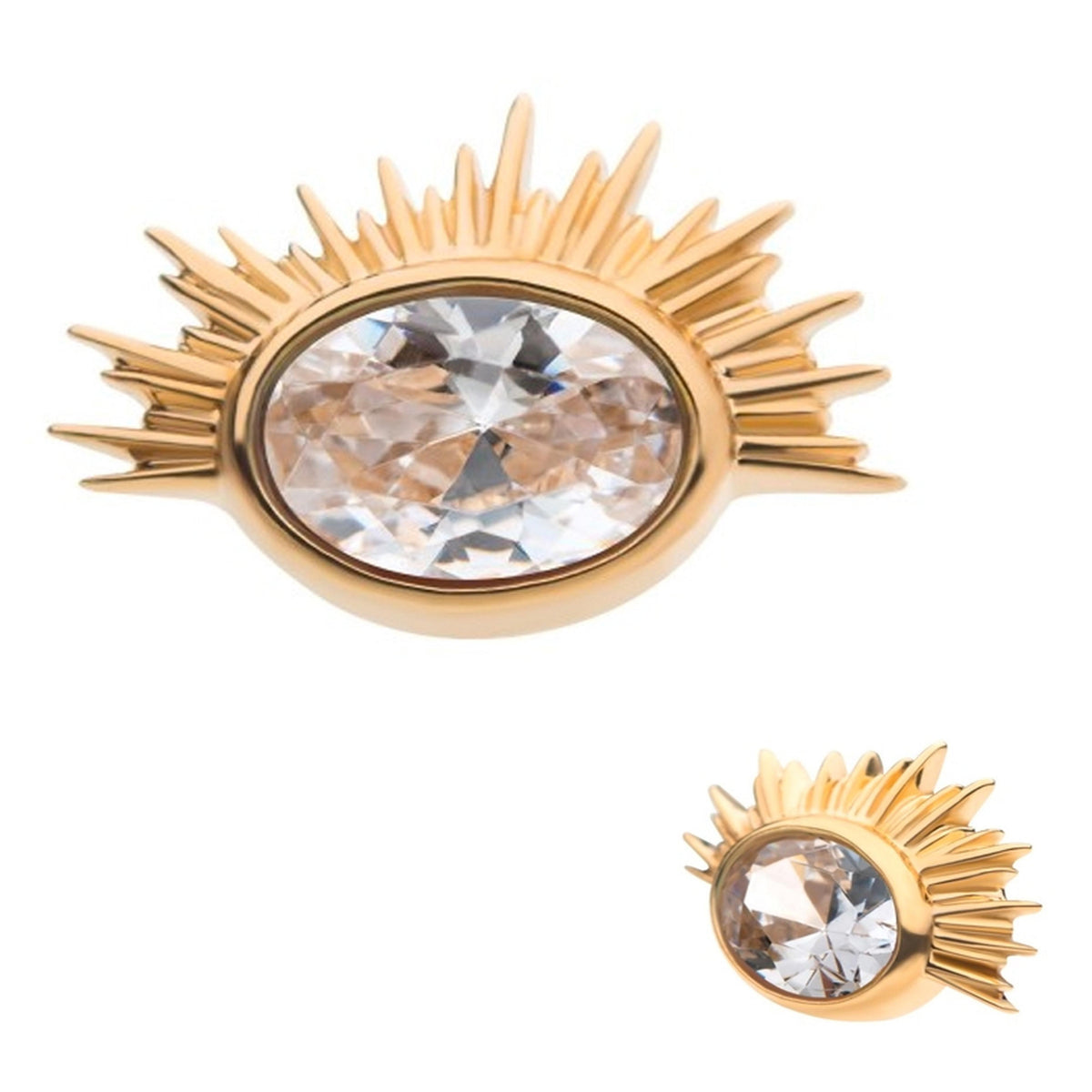 14kt Gold Torrent Gem Threadless Top