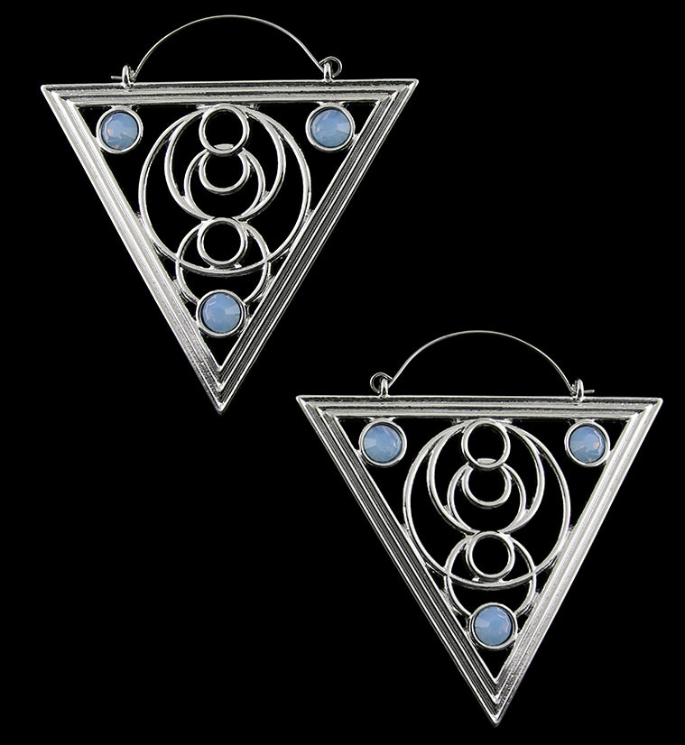 20G Crop Triangle Opalite Plug Hoops