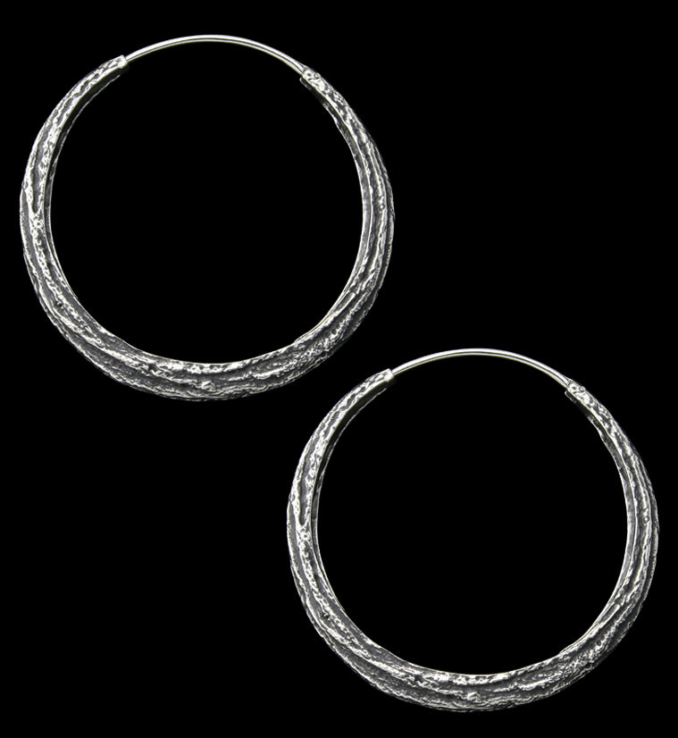 Twig Hoop Hinged White Brass Hangers/Earrings
