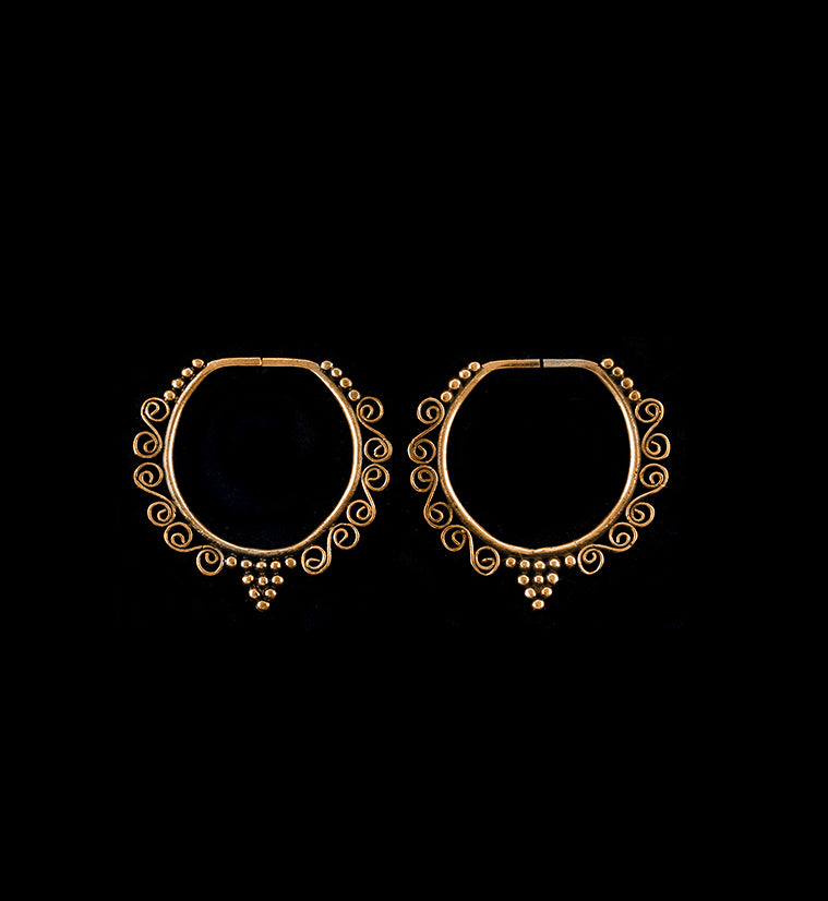 Twisted Bead Rose Gold Annealed Plug Hoops