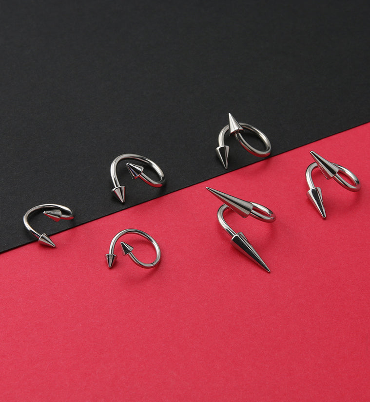 Twisted Spike Stainless Steel Barbell