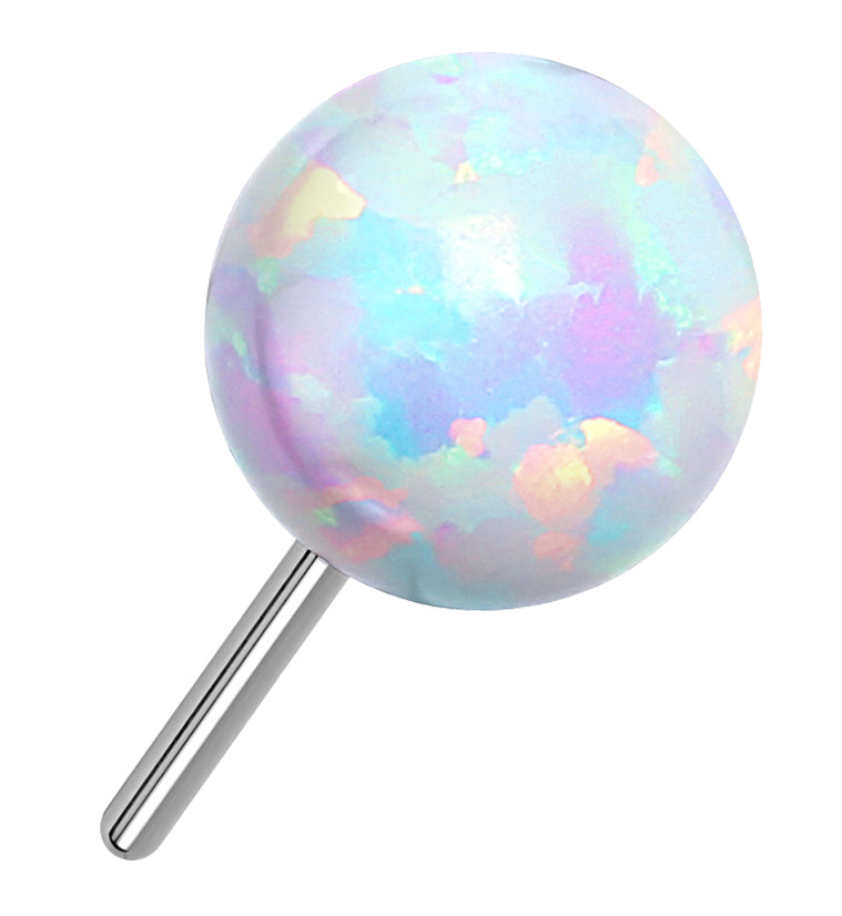 White Opalite Ball Titanium Threadless Top