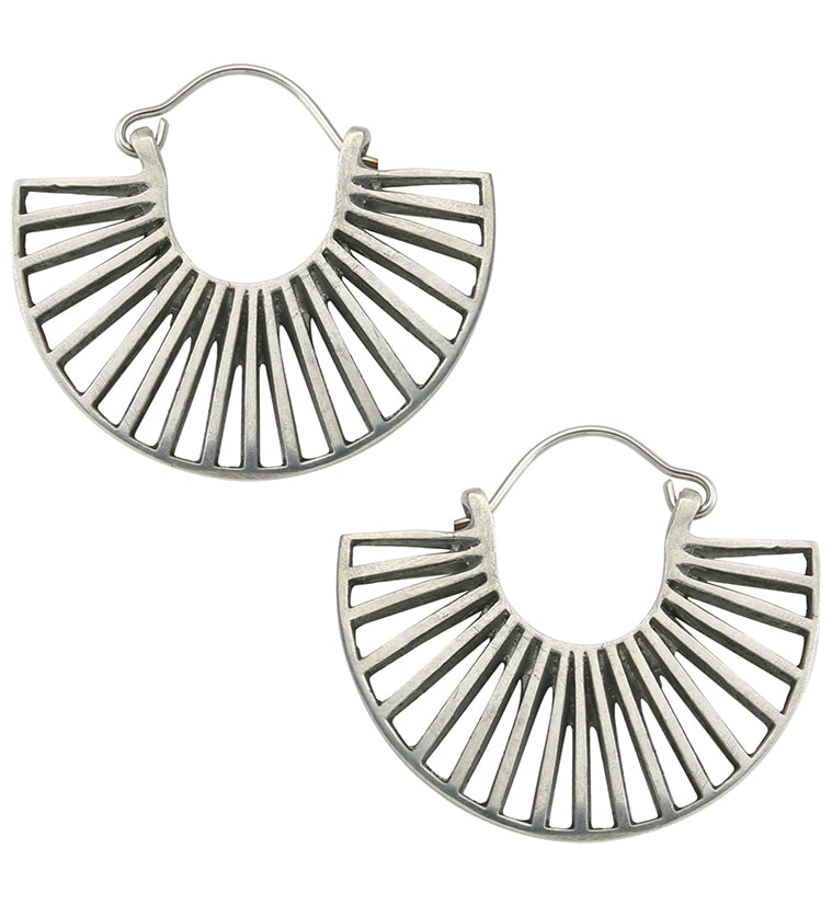Wide Vane White Brass Hangers / Earrings
