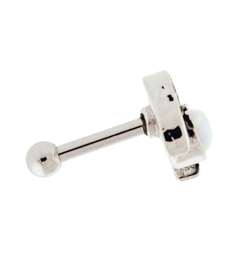 Wolf Howl White Opalite Cartilage Barbell